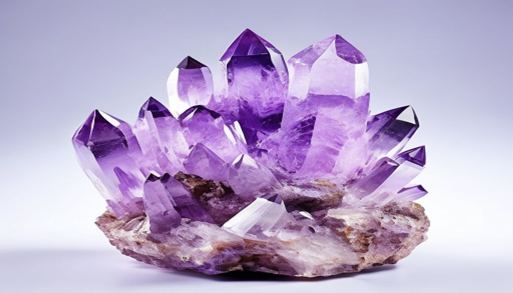 Crystal formation amethyst em estilo editorial