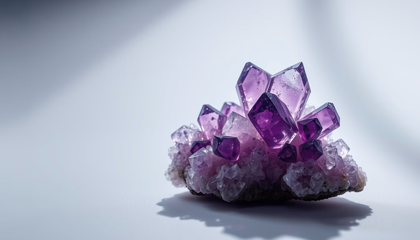 Crystal formation amethyst em estilo editorial