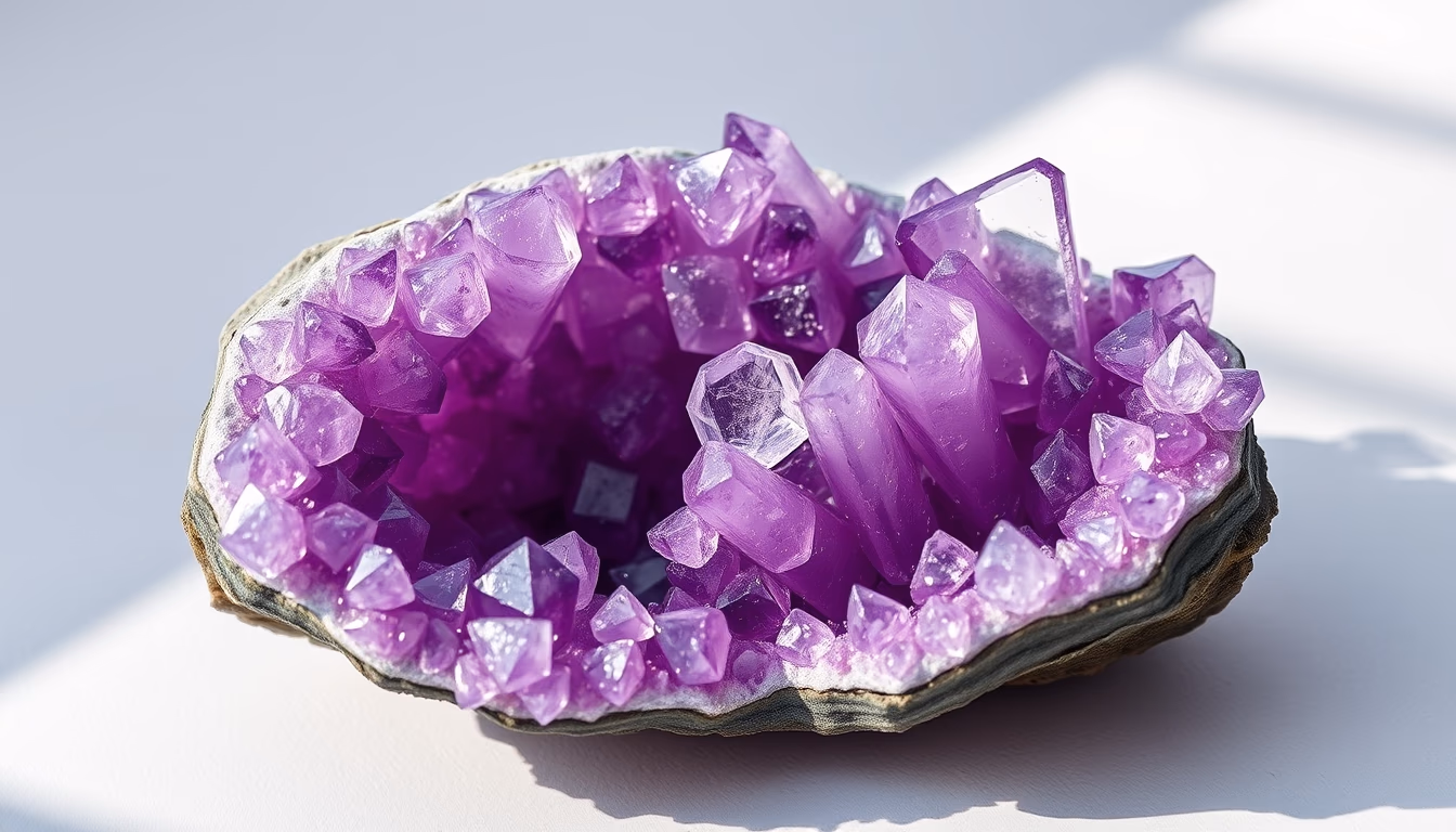 Crystal formation amethyst em estilo editorial