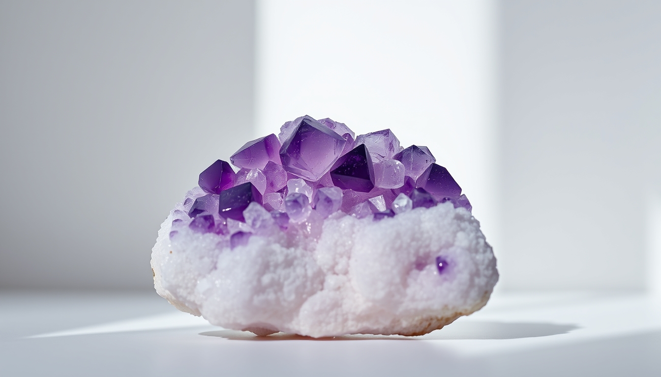 crystal formation amethyst in editorial style