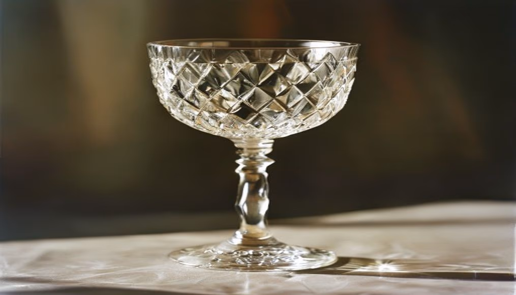crystal goblet hand cut in editorial style