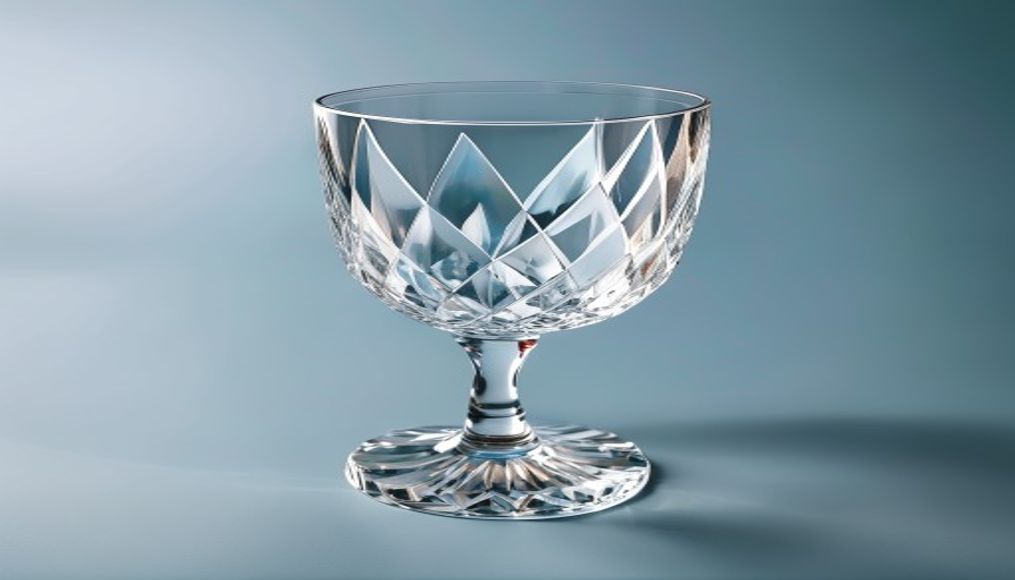 crystal goblet hand cut in editorial style