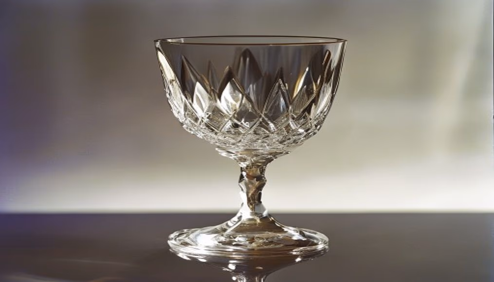 crystal goblet hand cut in editorial style