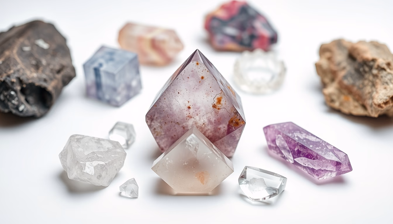 crystals collection healing in editorial style