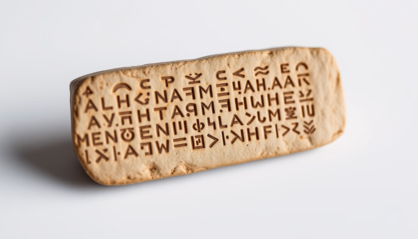 cuneiform sumerian tablet in editorial style
