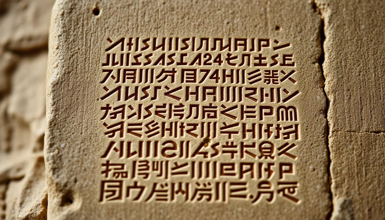 cuneiform sumerian tablet in editorial style