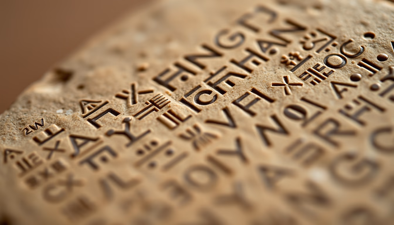 cuneiform sumerian tablet in editorial style