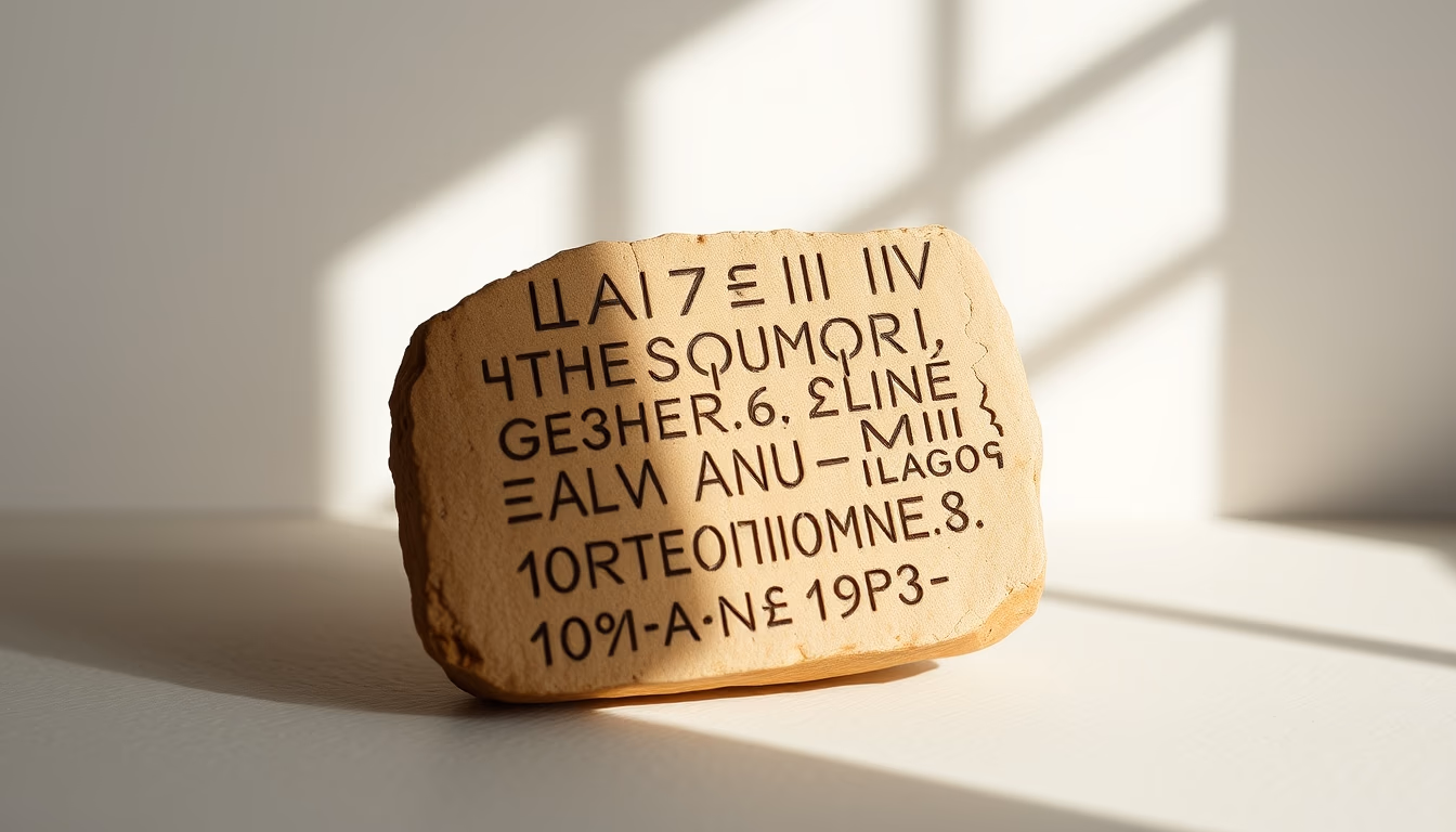 cuneiform sumerian tablet in editorial style