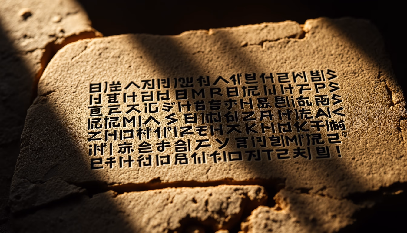 cuneiform sumerian tablet in editorial style