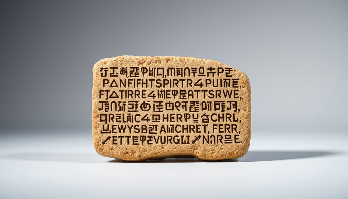 cuneiform sumerian tablet in editorial style