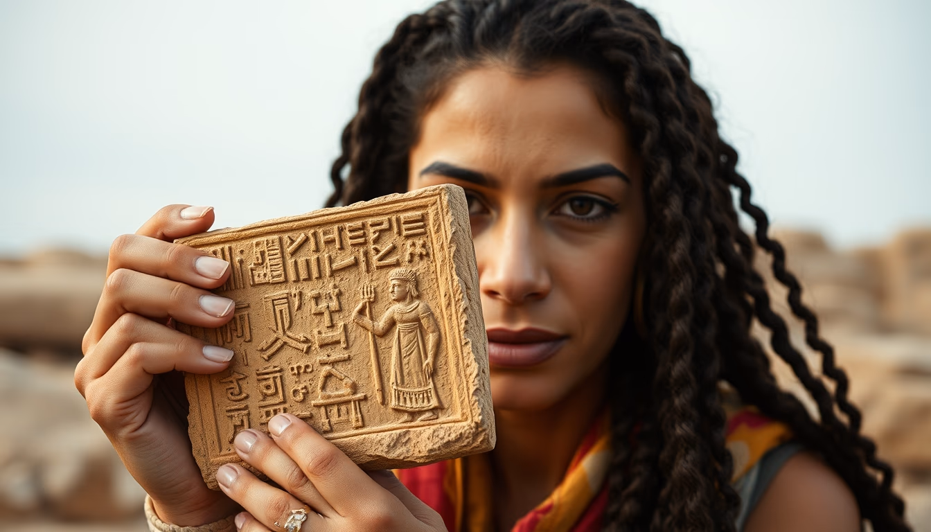 cuneiform tablet sumerian in editorial style