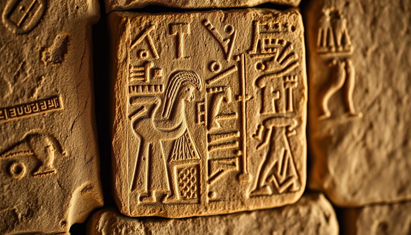 cuneiform tablet sumerian in editorial style