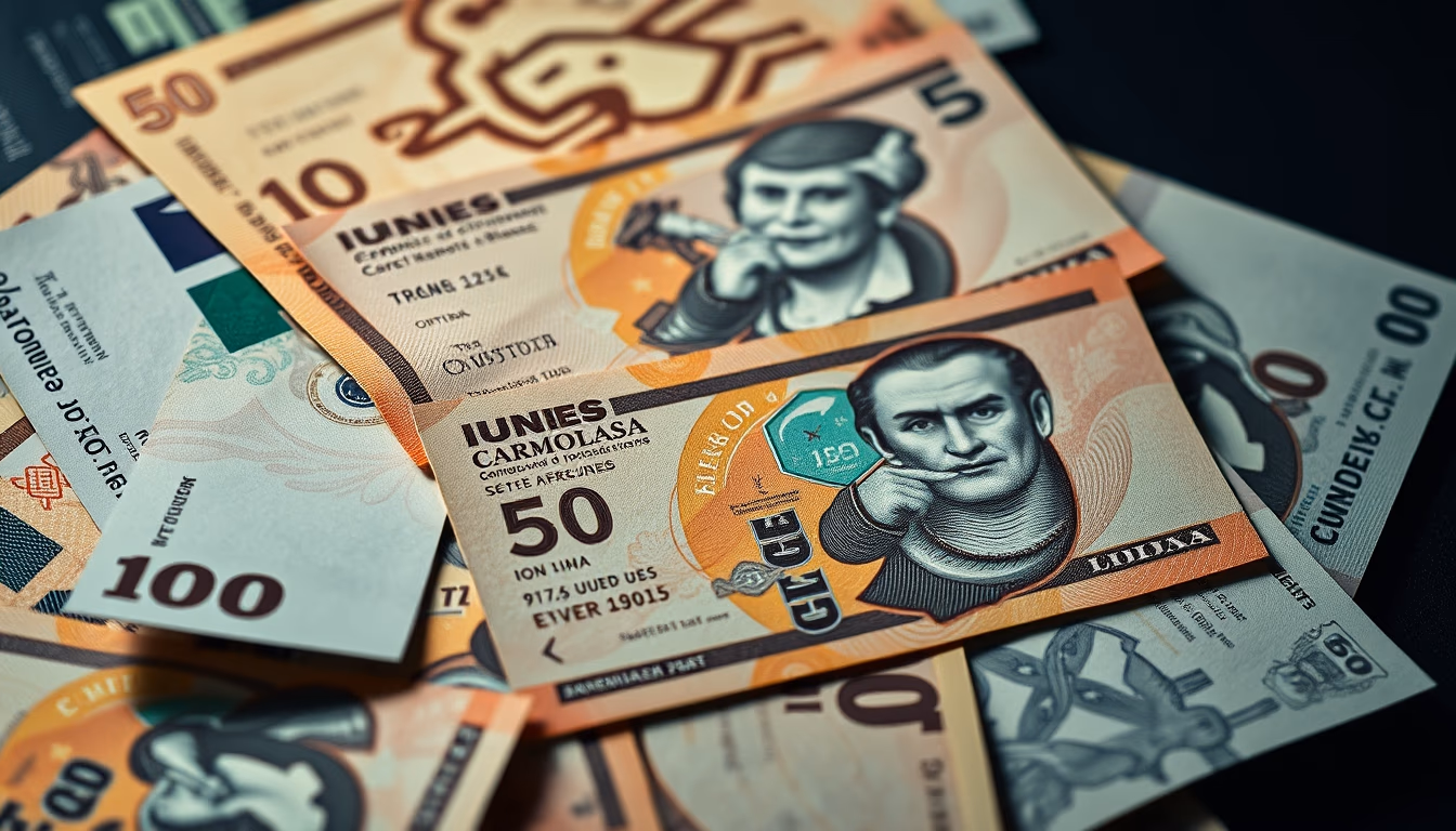 Currency notes from around the world em estilo editorial