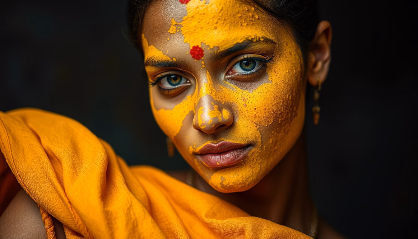 curry color south indian in editorial style