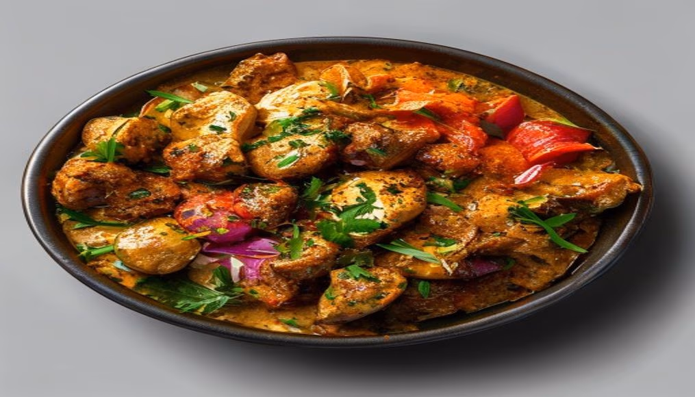 curry plate indian style in editorial style