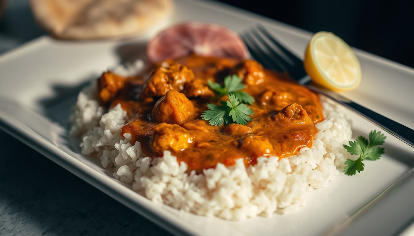 curry plate indian style in editorial style