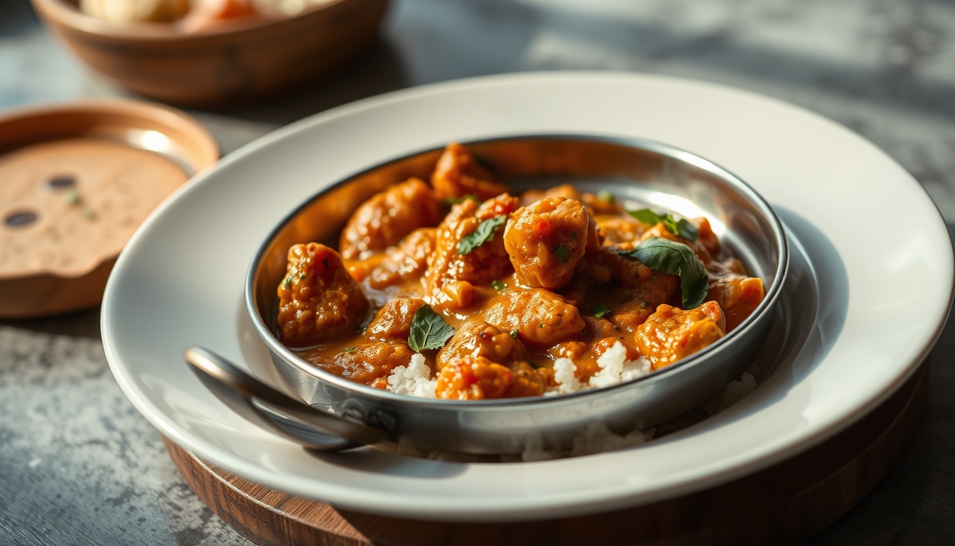 curry plate indian style in editorial style