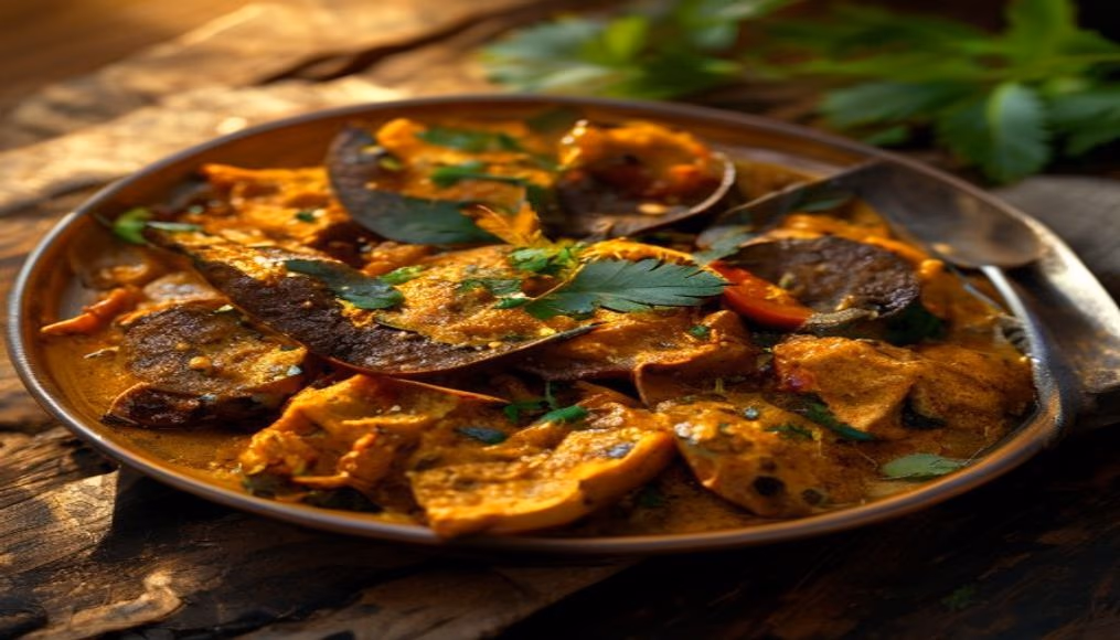 curry plate indian style in editorial style