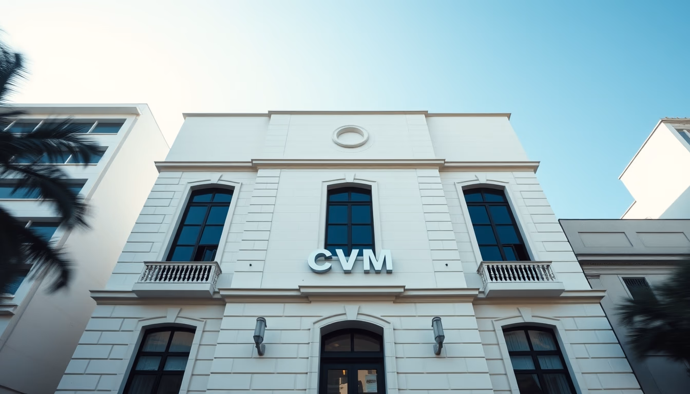 Brazilian securities commission building in Rio de Janeiro architectural exterior in editorial style
