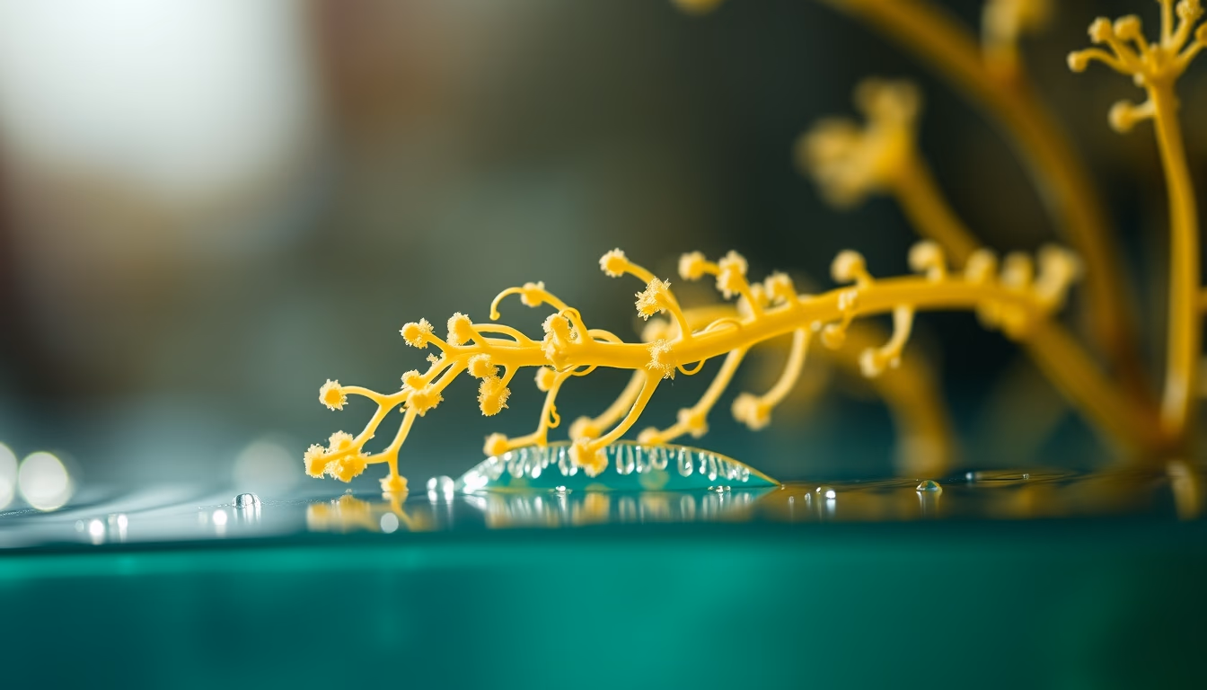 cyanobacteria filament in editorial style