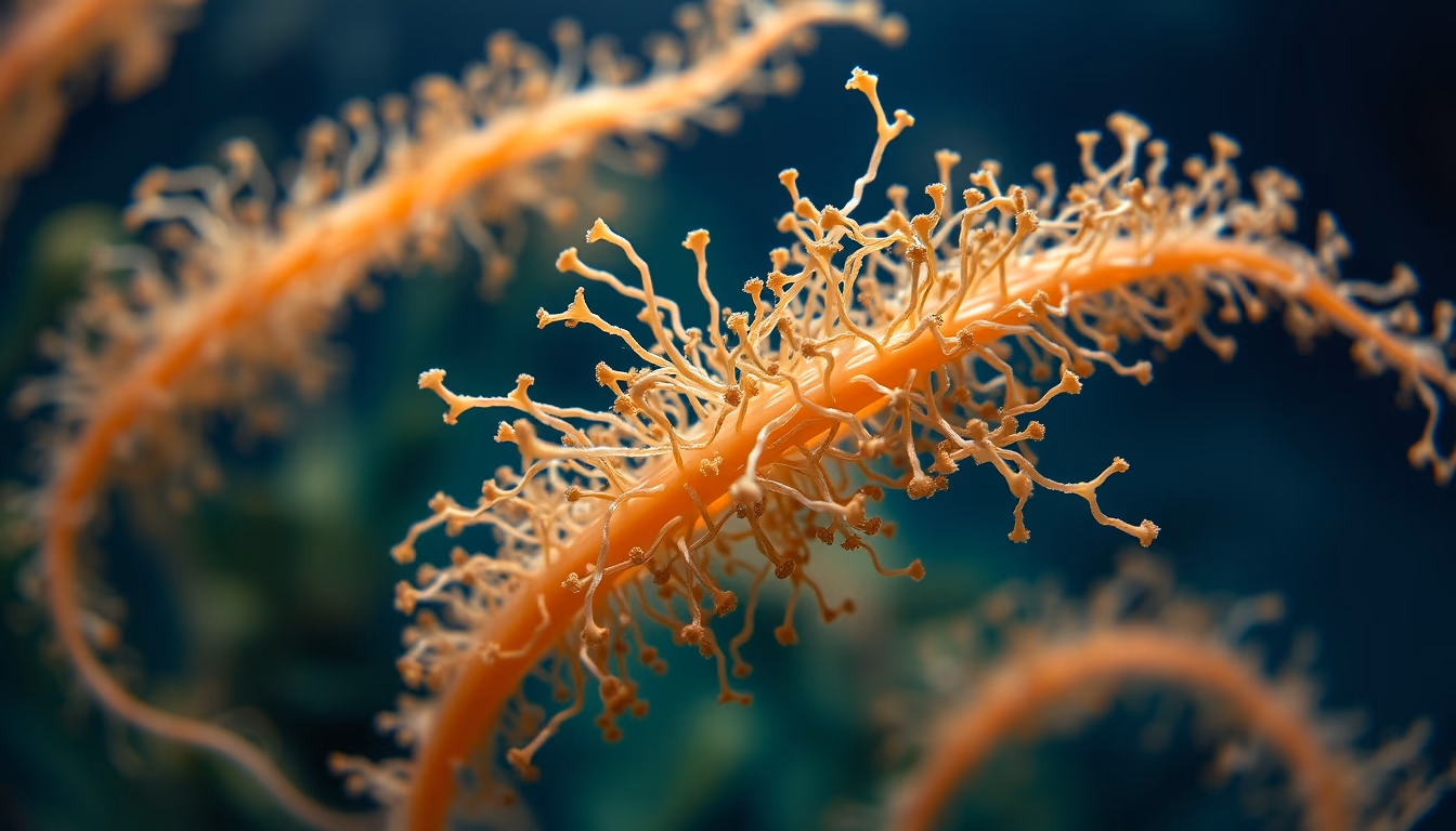 cyanobacteria filament in editorial style