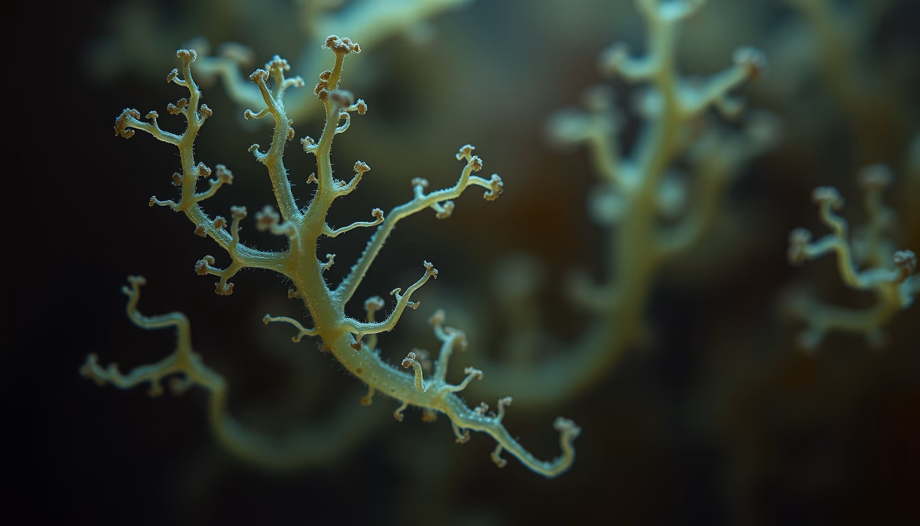 cyanobacteria filament in editorial style