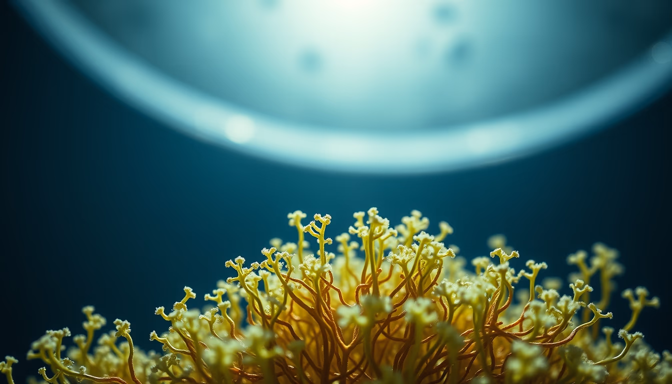 cyanobacteria filament in editorial style