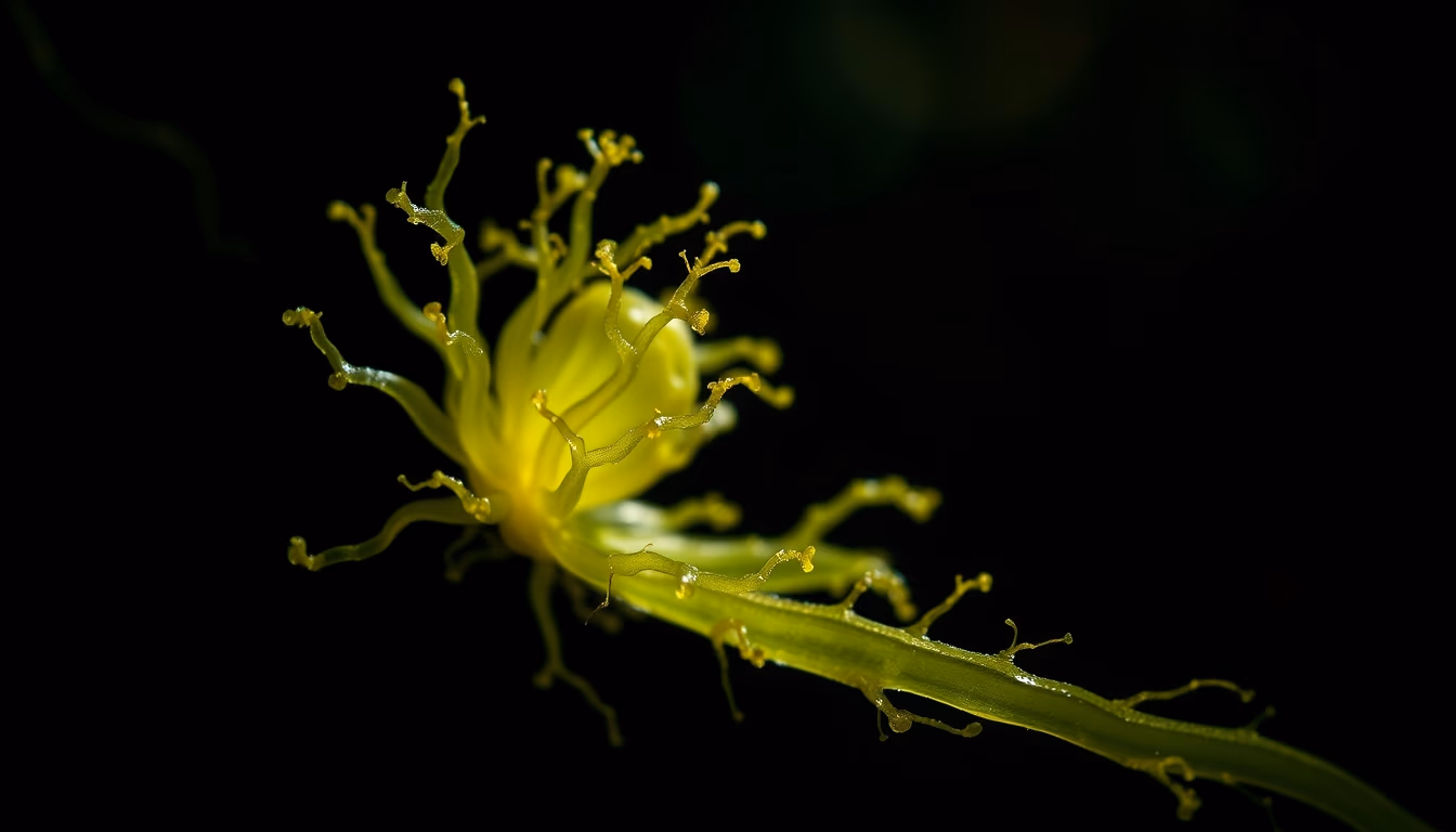 cyanobacteria filament in editorial style