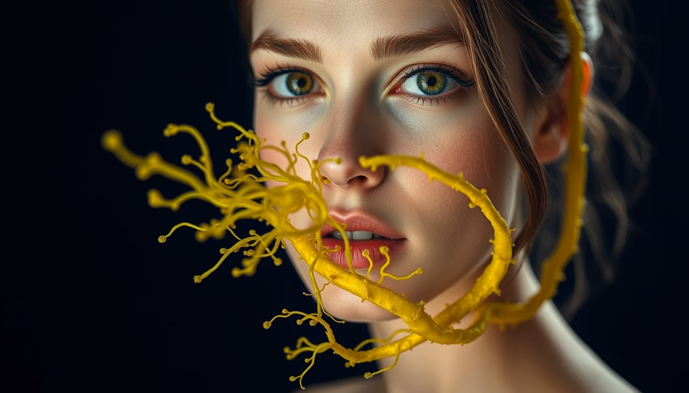 cyanobacteria filament in editorial style