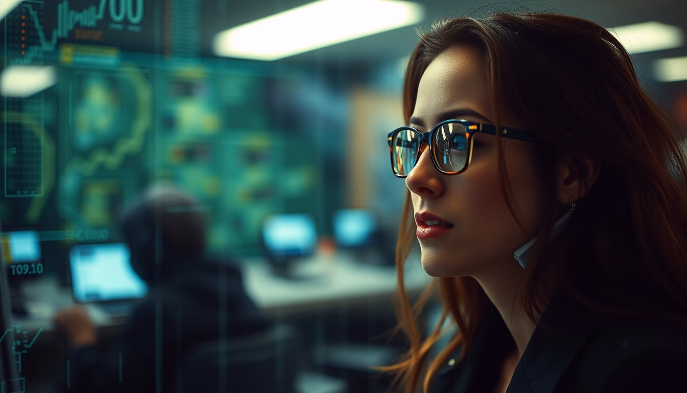 cyber attack visualization in editorial style