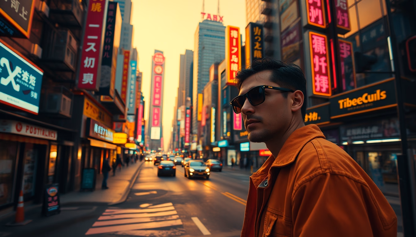 cyberpunk neon city in editorial style