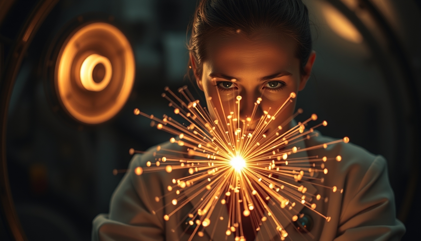 cyclotron particle in editorial style