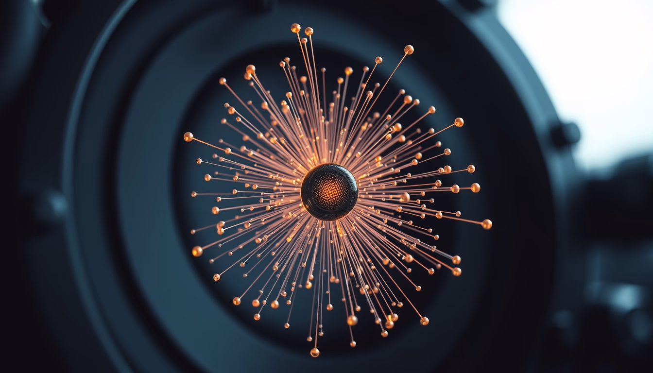 cyclotron particle in editorial style