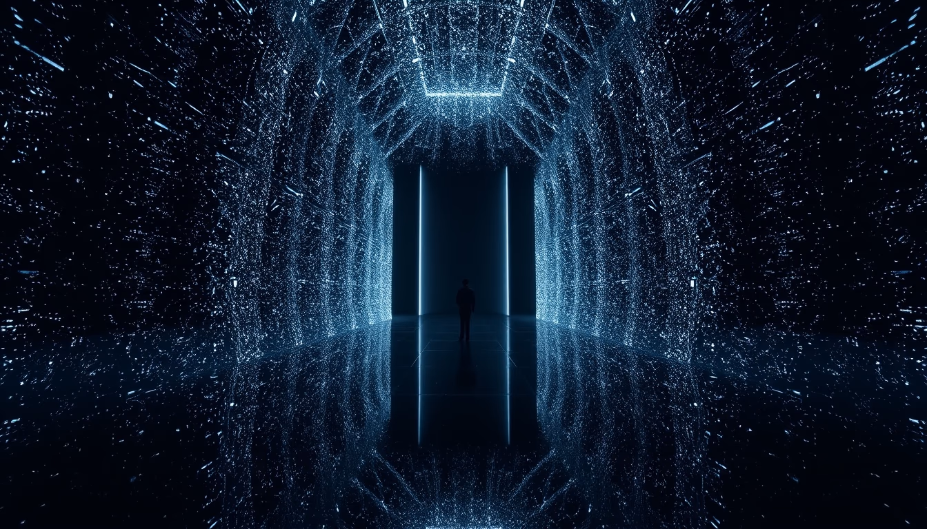 dark matter visualization in editorial style