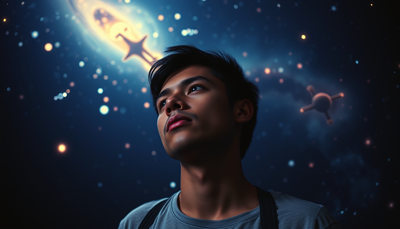 dark matter visualization in editorial style