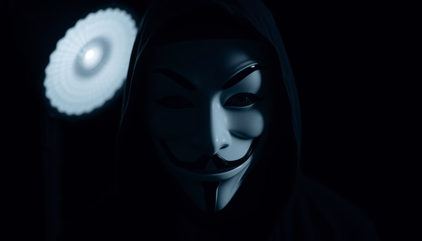 Dark web concept anonymous em estilo editorial