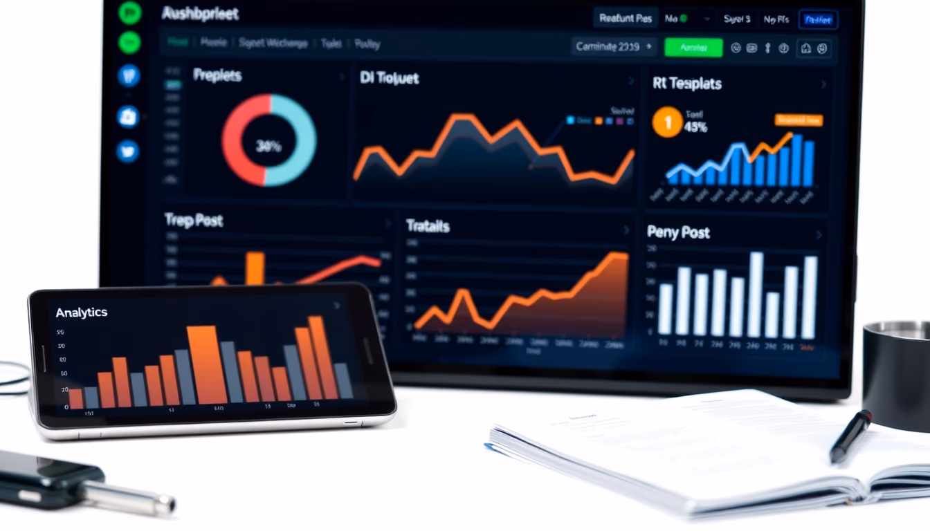 dashboard analytics modern in editorial style