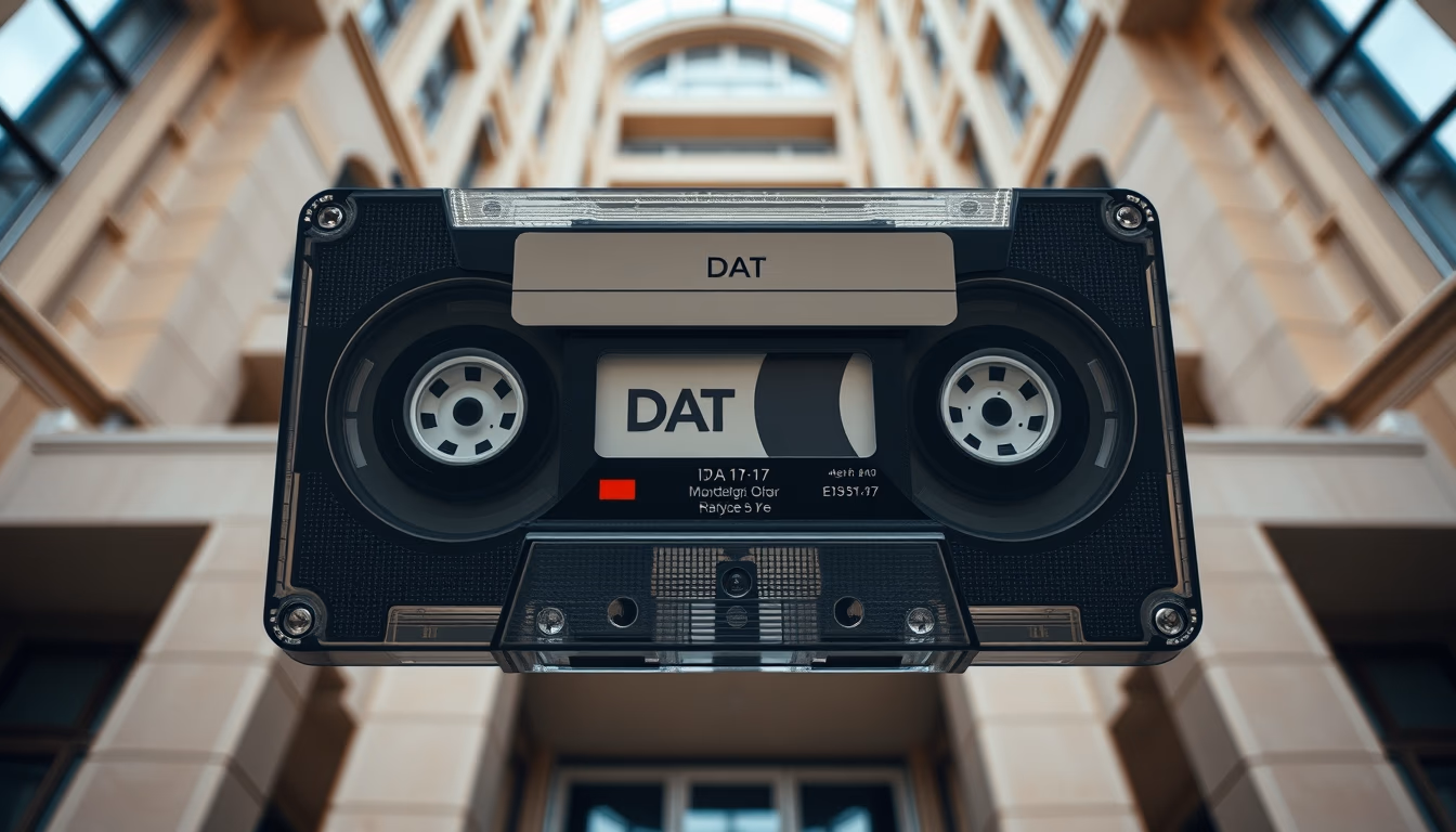 Dat tape recorder em estilo editorial