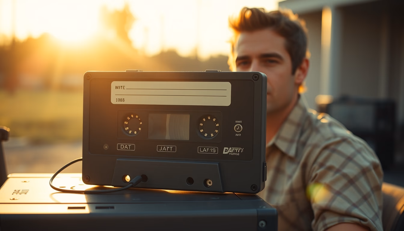 dat tape recorder in editorial style