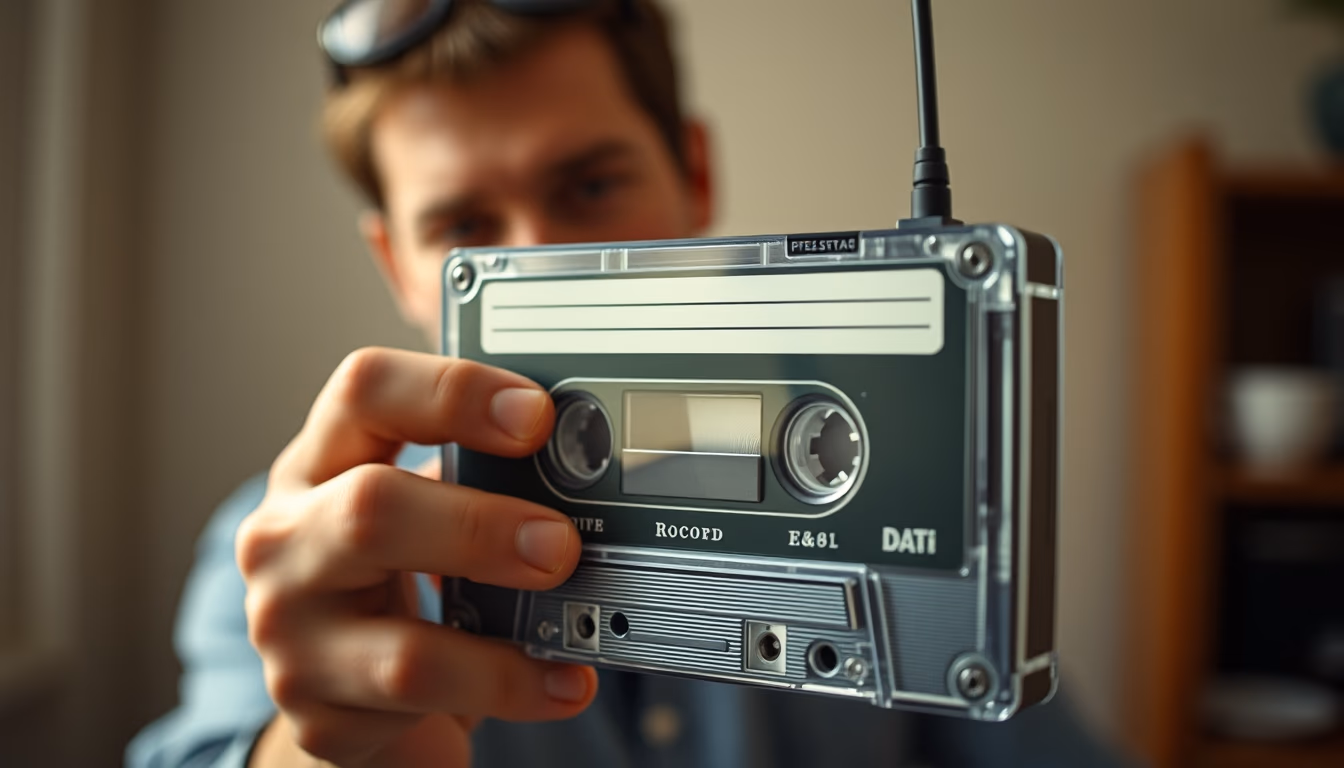 dat tape recorder in editorial style