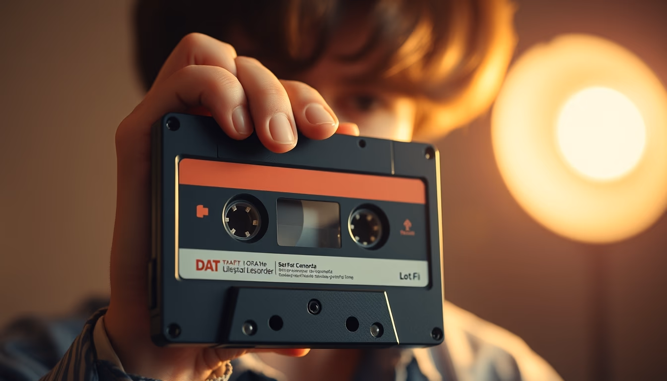 Dat tape recorder em estilo editorial