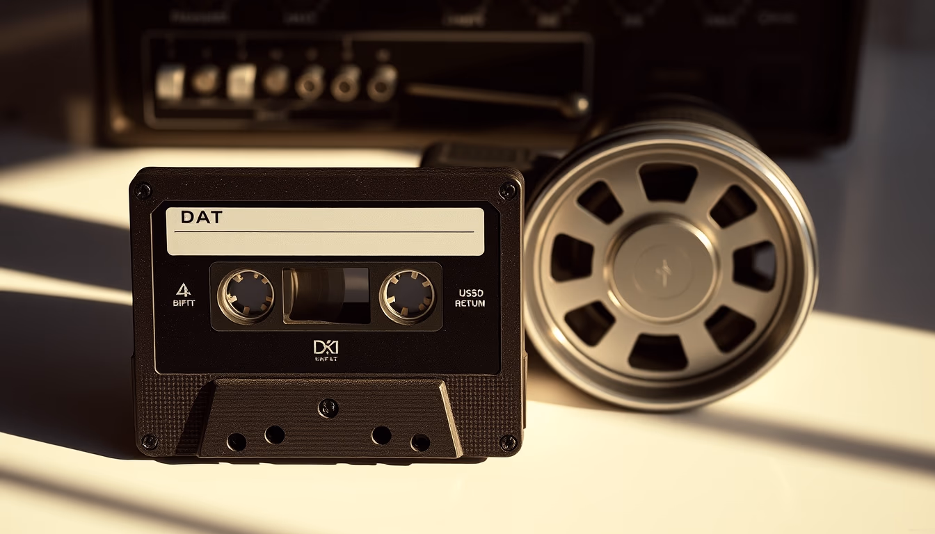 dat tape recorder in editorial style