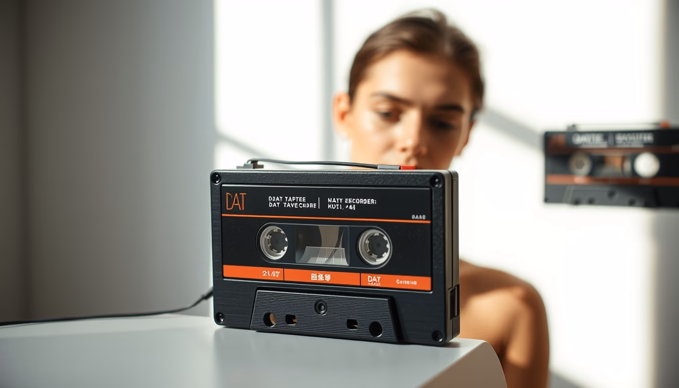 dat tape recorder in editorial style