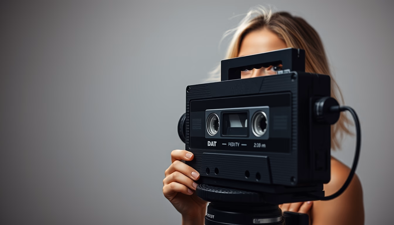 dat tape recorder in editorial style