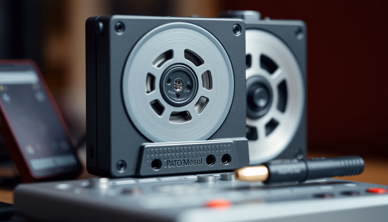 dat tape recorder in editorial style