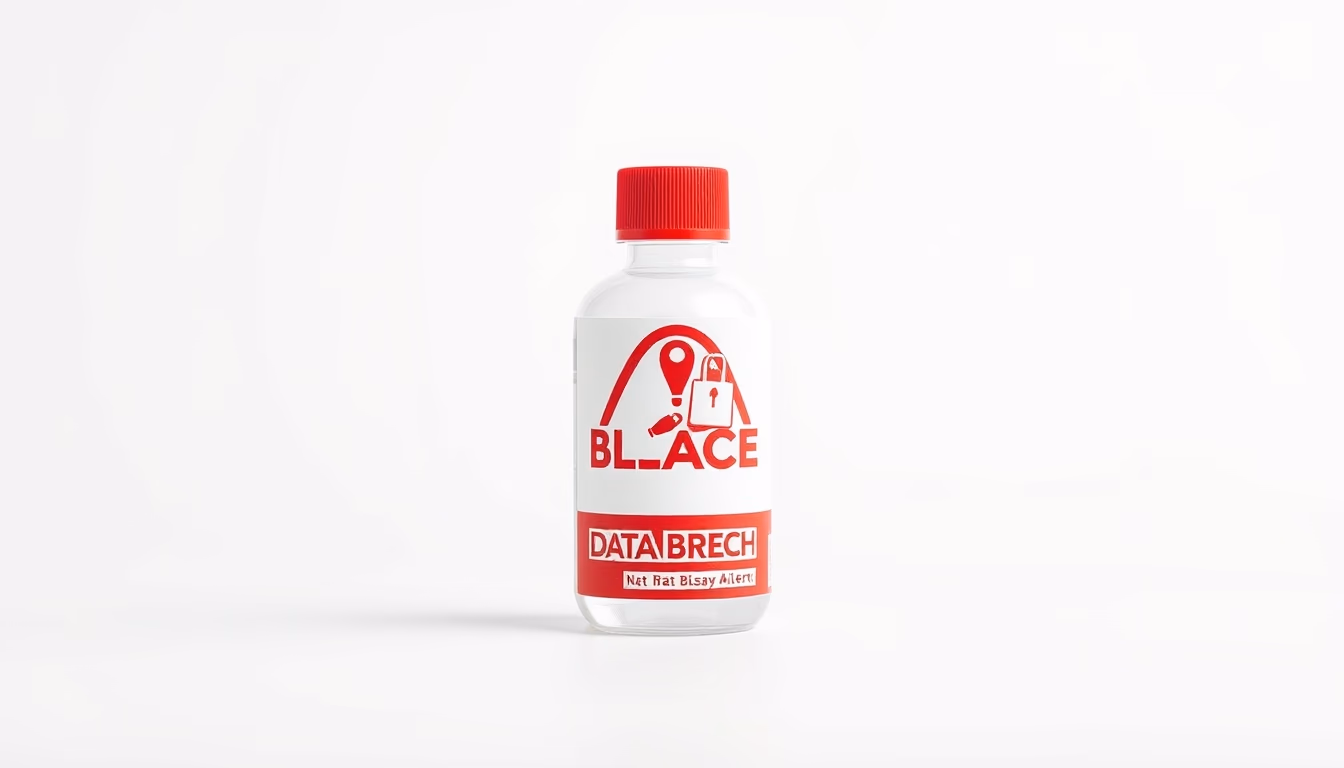 data breach alert red in editorial style