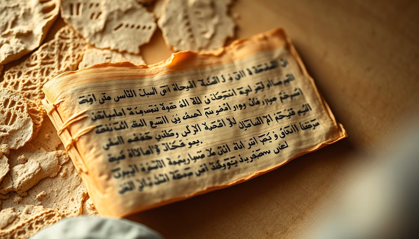 dead sea scrolls fragment in editorial style