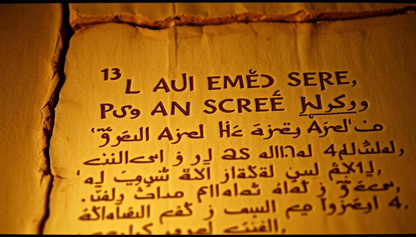 dead sea scrolls fragment in editorial style