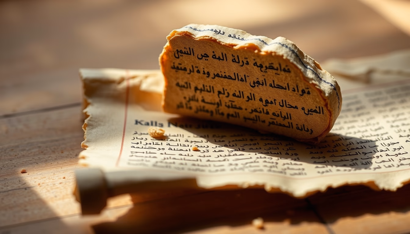 dead sea scrolls fragment in editorial style