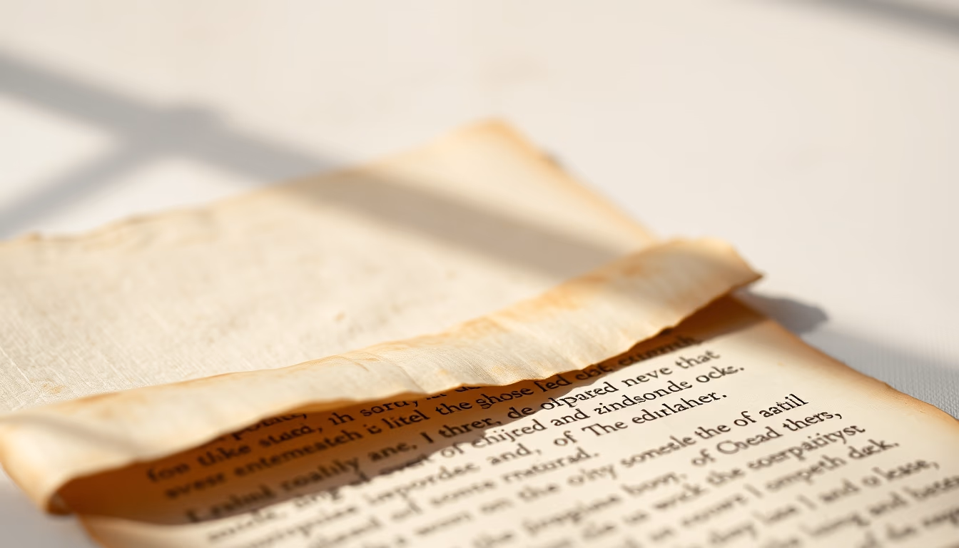 dead sea scrolls fragment in editorial style